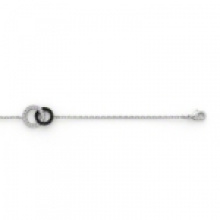 Hotsale accesorios de joyería de plata Pulsera de anillo plateado negro (T7752)